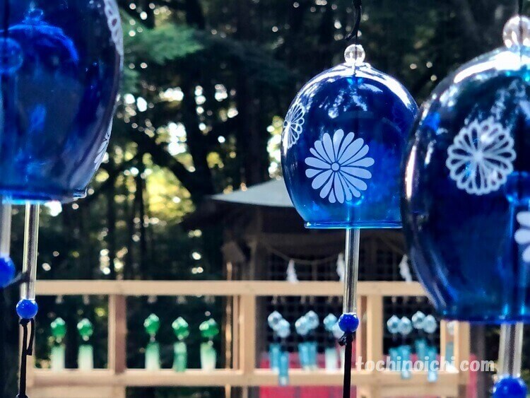 間々田八幡宮の青い風鈴